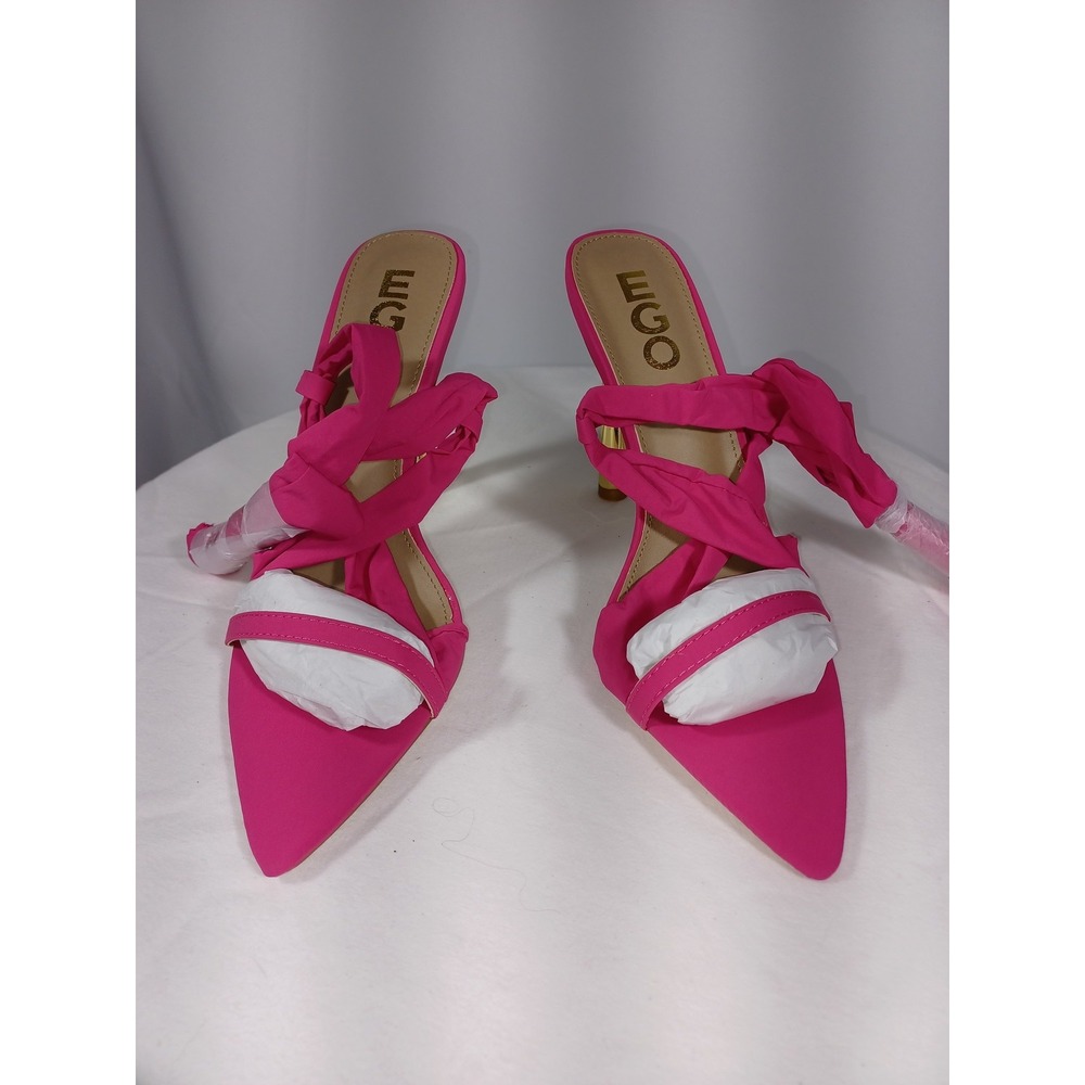 Ego Once Upon Wrap Around Heel Shoes Womens Size 7 Pink Gold Sandals Dressy